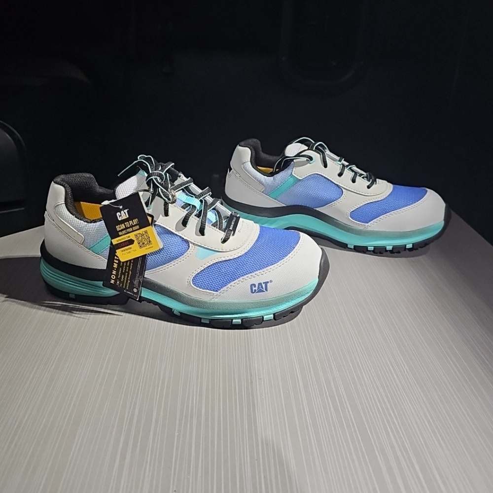 Caterpillar Quake EH Composite Toe Grey/Cobalt‎ Women's Work Shoes Size 8.5 NEW
